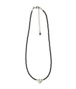 Чокер шпинель черная и серебро