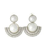 Серьги сияние кристаллов. Серебро