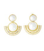 Серьги сияние кристаллов. Золото