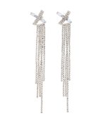 Серьги грозди сияние кристаллов. Серебро. Китай